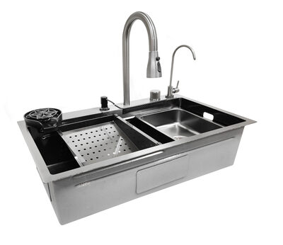 мойка_нерж___6_в_1__santrek_aqua_800х450х220_т_3_0_графит_hb8045fb__6____сифон____подарок__колландер__фруктовница__доска__2_смесителя__ополаскиватель_